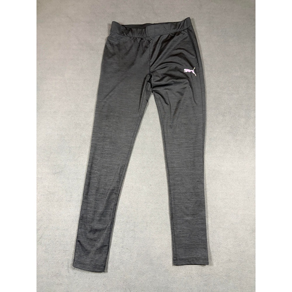 Puma Leggings Girls XL(16) Charcoal Gray Iridescent Logo